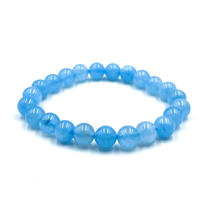 Aquamarine 8mm Beaded Healing Bracelet  ( 377703 )