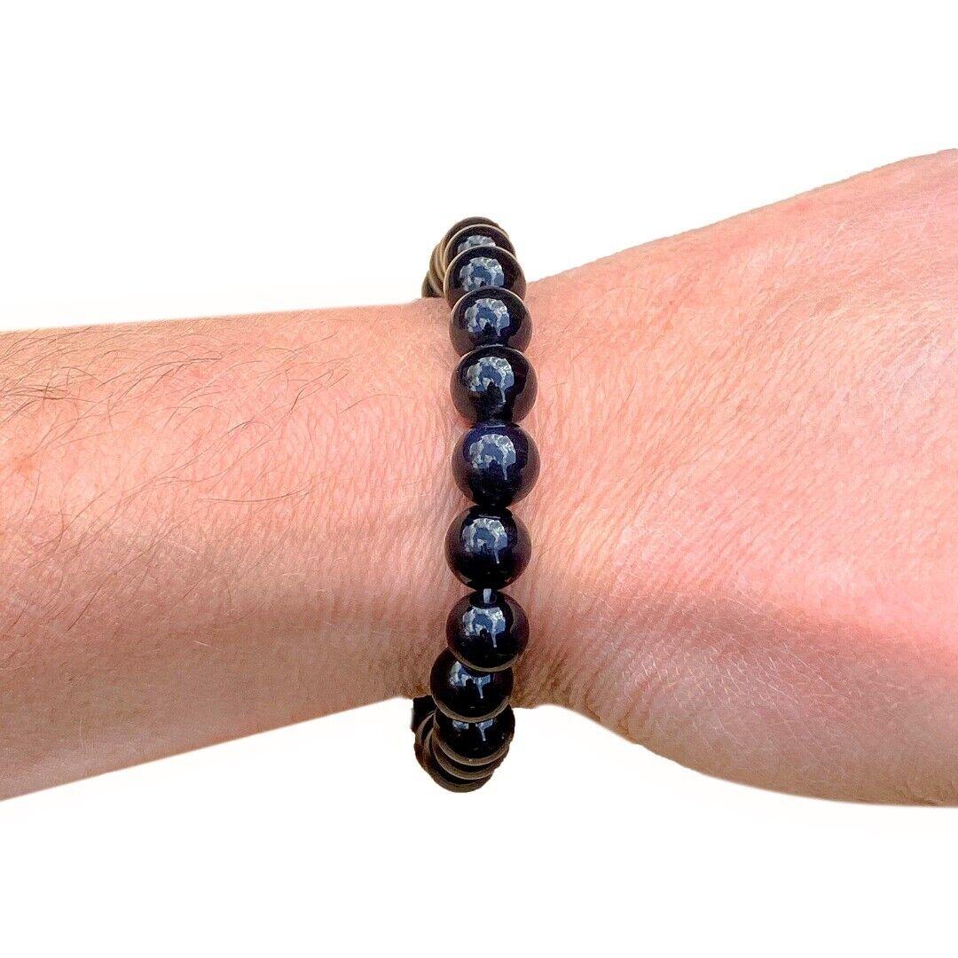 Black Tiger Eye 8mm Beaded Healing Bracelet  ( 19344 )