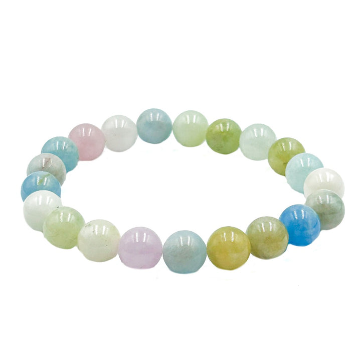 Morganite 8mm Beaded Healing Bracelet  ( 35856 )