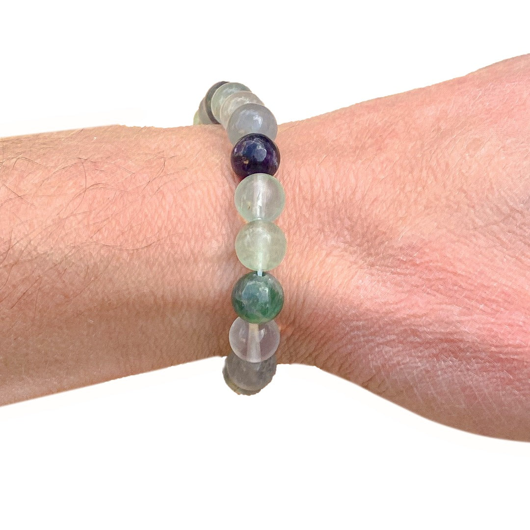 Fluorite 8mm Beaded Healing Bracelet  ( 608952 )