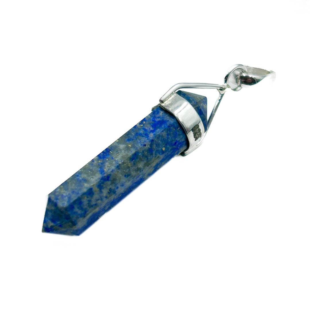 Lapis Lazuli Crystal Point Sterling Silver Pendant ( 490460 )