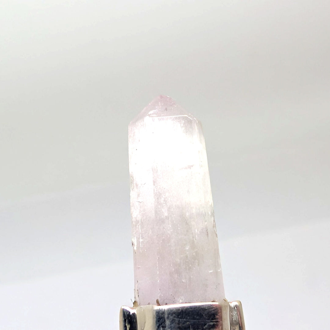Kunzite Silver Pendant Natural Point Crystal