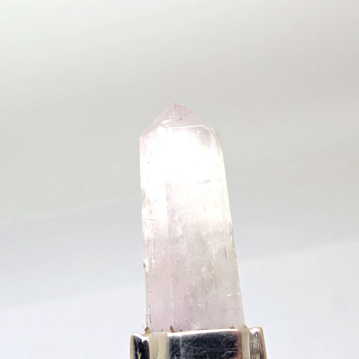Kunzite Silver Pendant Natural Point Crystal