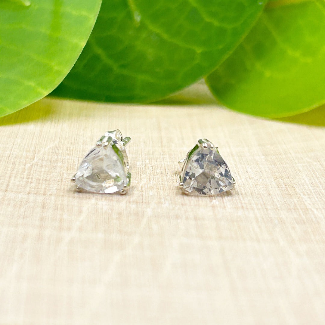 Danburite Triangle Sterling Silver Earrings  ( 884439 )