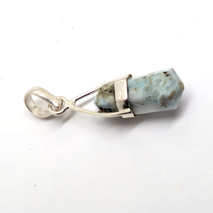 Larimar Silver Point Pendant Double Terminated Crystal