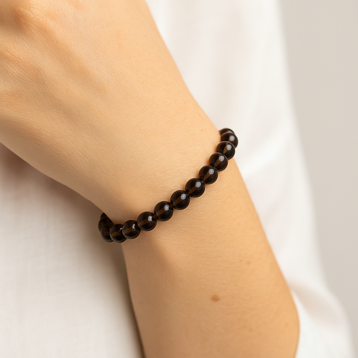 Cintamani Saffordite Tektite 8mm Beaded Bracelet