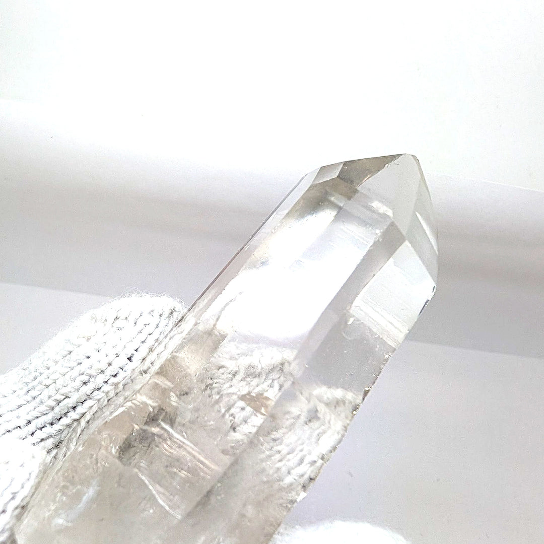 Satyaloka Clear Azeztulite Point 144g High-Clarity Quartz Wand