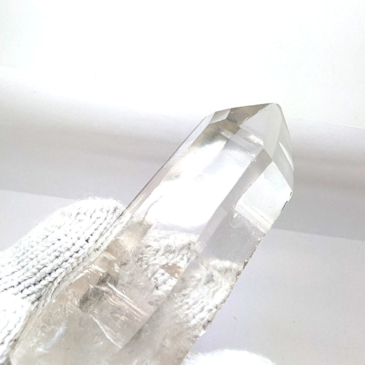 Satyaloka Clear Azeztulite Point 144g High-Clarity Quartz Wand