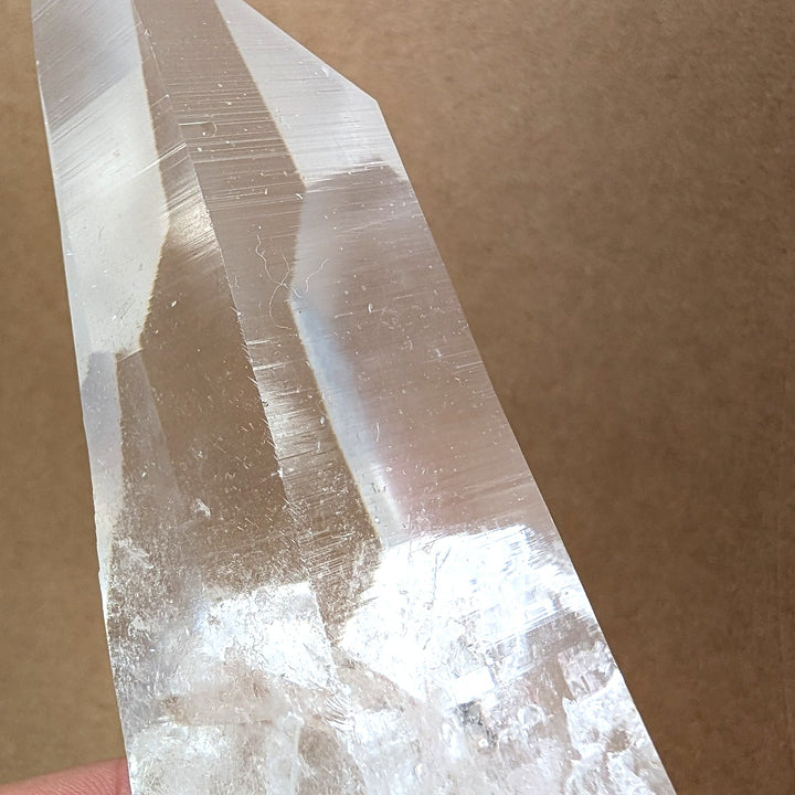 Satyaloka Clear Azeztulite Point 293g High Clarity Quartz Wand
