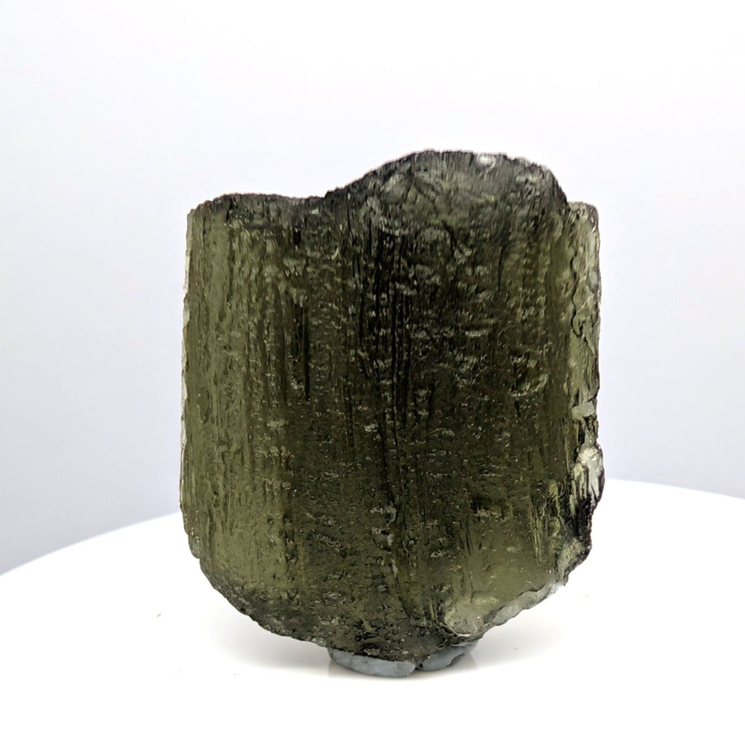 Moldavite Tektite Specimen 4.7g Raw Sculpted Grooved Czech Glass