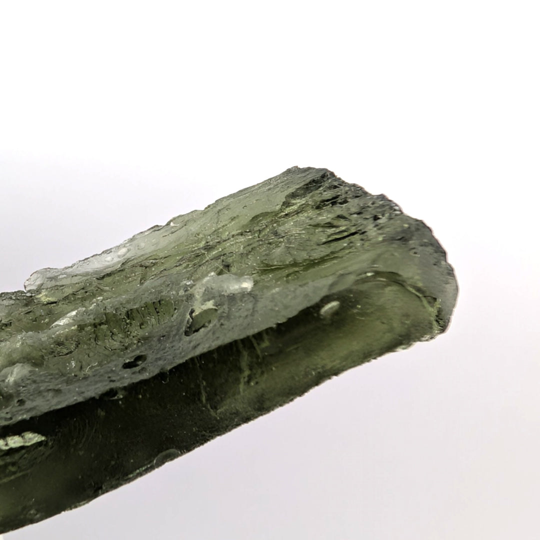 Moldavite Tektite Specimen 4.0g Raw Etched Elongated Czech Glass
