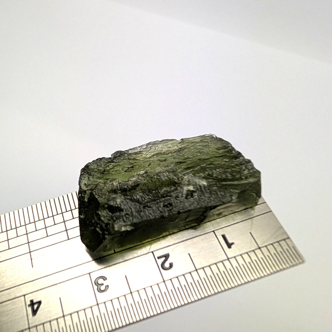 Moldavite Tektite Specimen 4.0g Raw Etched Elongated Czech Glass
