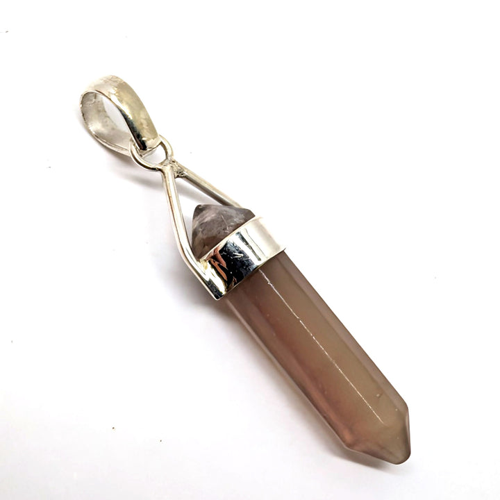 Smoky Quartz Sterling Silver 925 Pendant Hexagonal Point Crystal