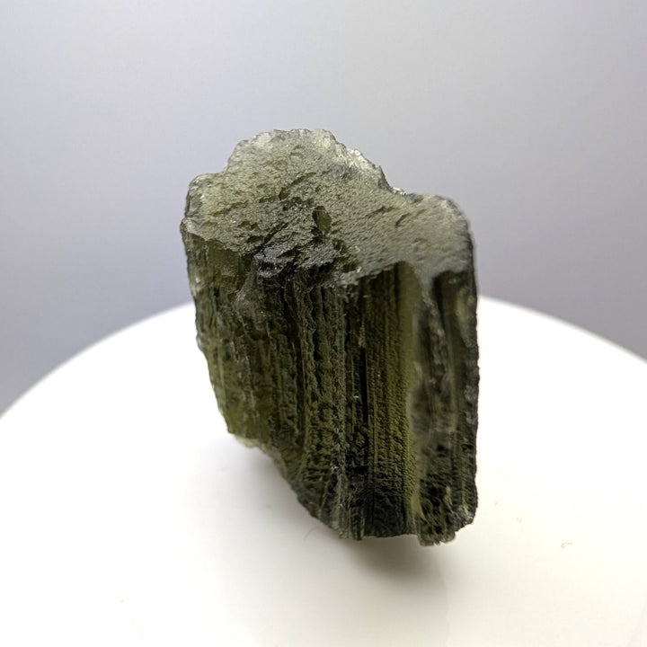 Moldavite Tektite Specimen 4.7g Raw Sculpted Grooved Czech Glass