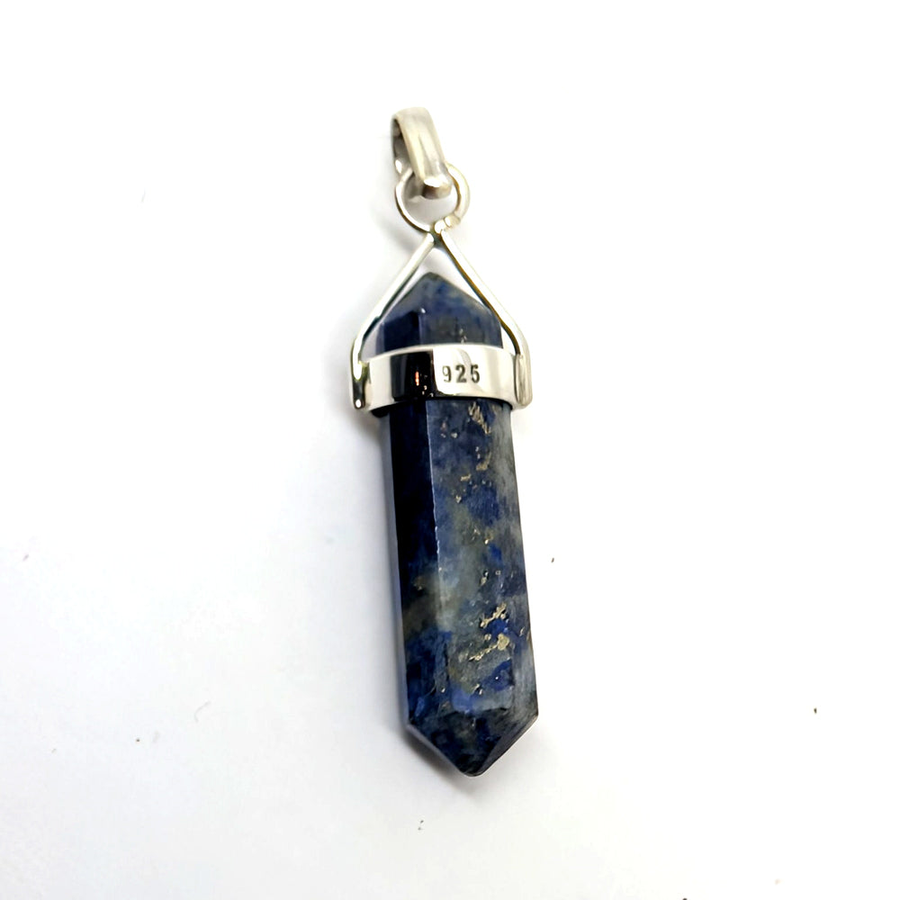 Sodalite Silver Point Pendant Double Terminated Crystal