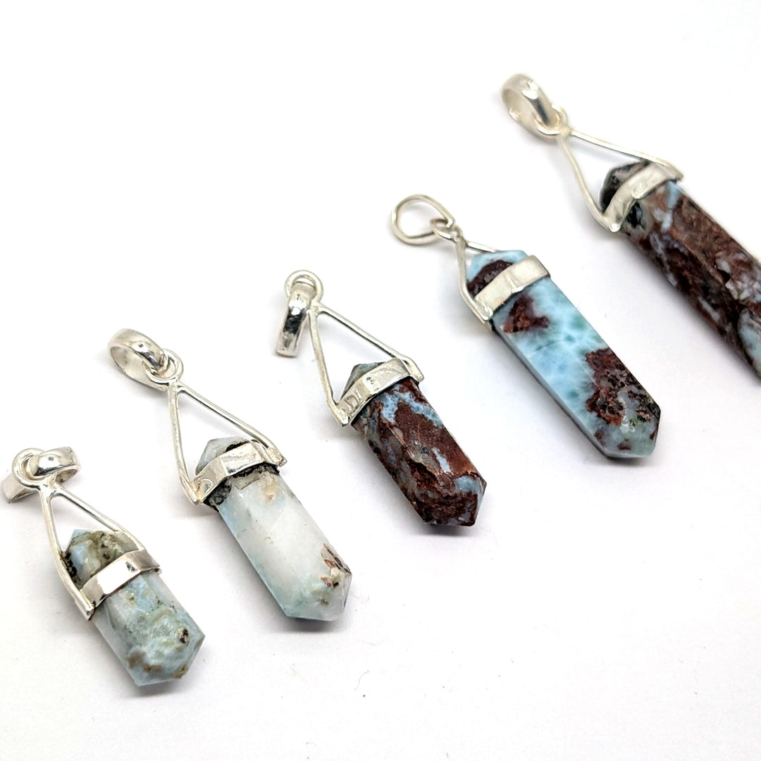 Larimar Silver Point Pendant Double Terminated Crystal