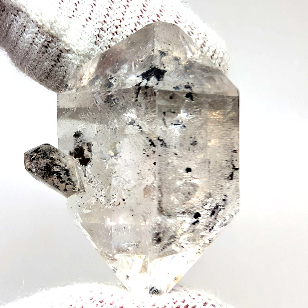Herkimer Diamond Quartz Cluster with Sidecar Child Crystal 9g Raw Specimen