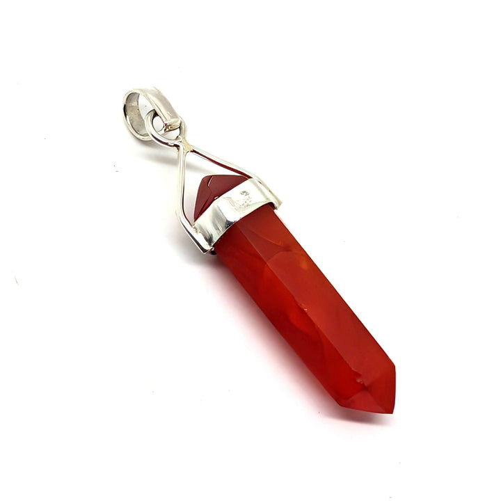 Carnelian Silver Point Pendant Double Terminated Crystal