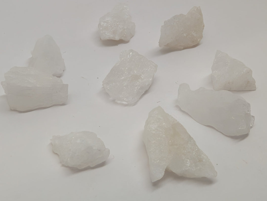 White Azeztulite Raw Crystals Lot 9pcs 12.4g High Frequency