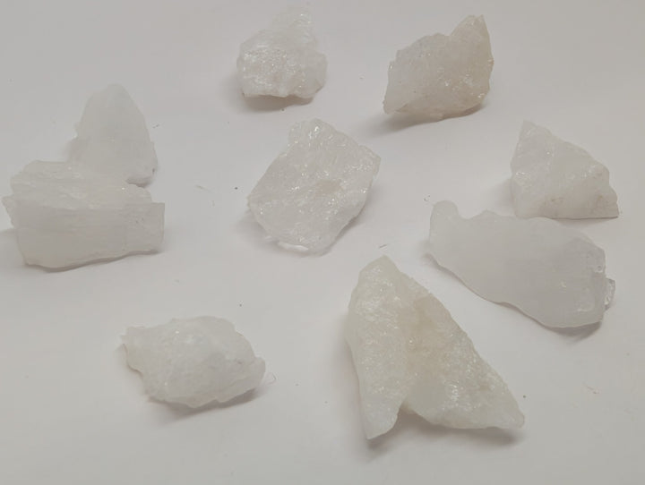 White Azeztulite Raw Crystals Lot 9pcs 12.4g High Frequency