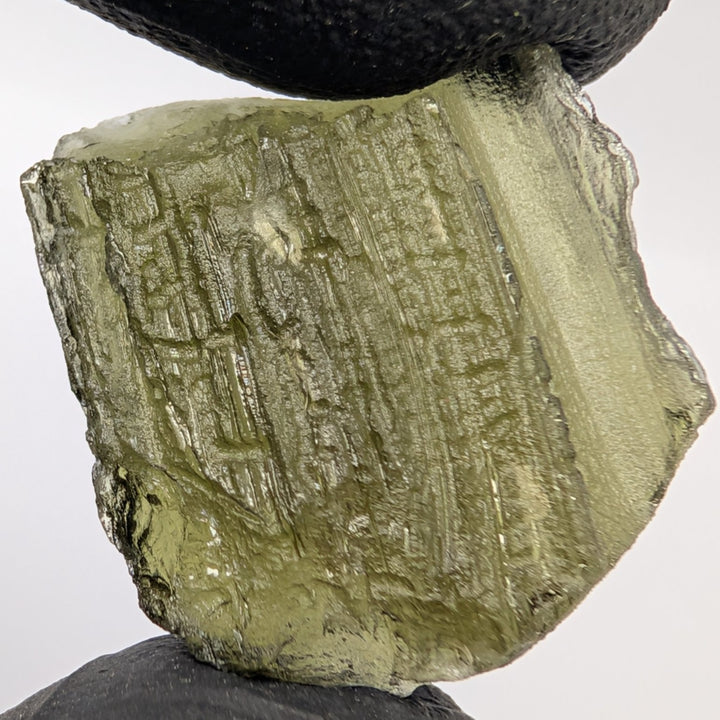 Moldavite Tektite Specimen 4.7g Raw Sculpted Grooved Czech Glass