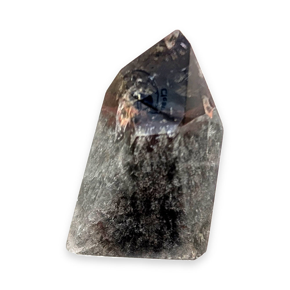 Smoky Black Phantom Quartz Crystal Point 32g Polished Smoky Hematite Inclusion Specimen