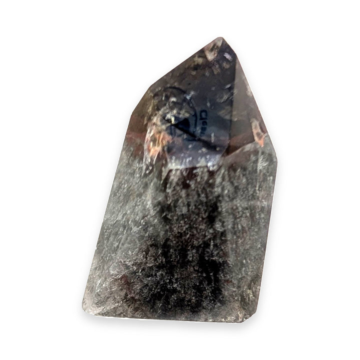 Smoky Black Phantom Quartz Crystal Point 32g Polished Smoky Hematite Inclusion Specimen