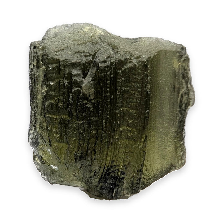 Moldavite Tektite Specimen 4.7g Raw Sculpted Grooved Czech Glass
