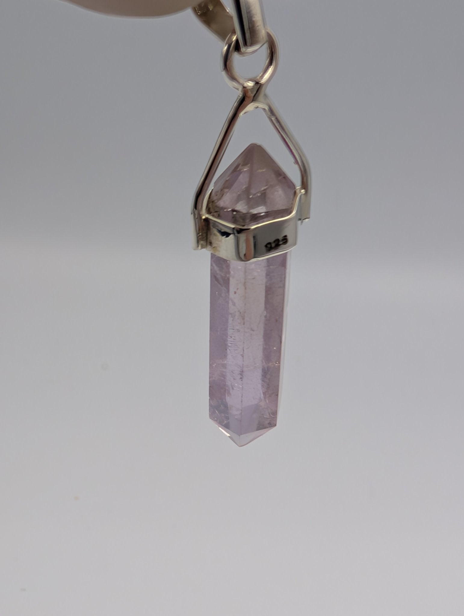 Amethyst 925 Sterling Silver Double Terminated Crystal Point Pendant