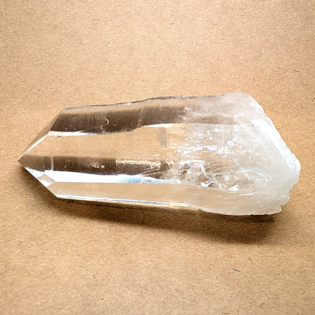 Satyaloka Clear Azeztulite Point 144g High-Clarity Quartz Wand