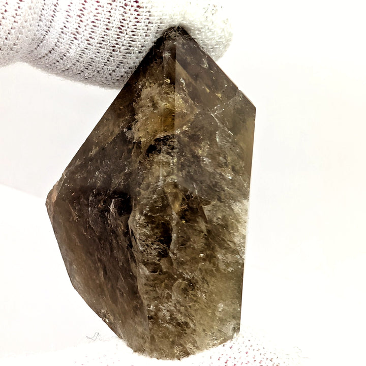 Smoky Golden Healer Quartz Point 25.9g Polished Iron Inclusion Specimen