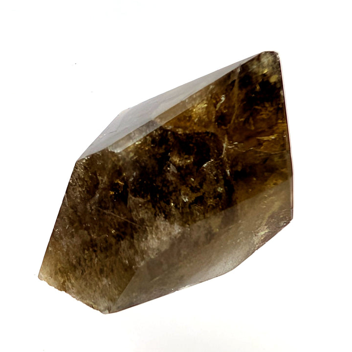 Smoky Golden Healer Quartz Point 25.9g Polished Iron Inclusion Specimen