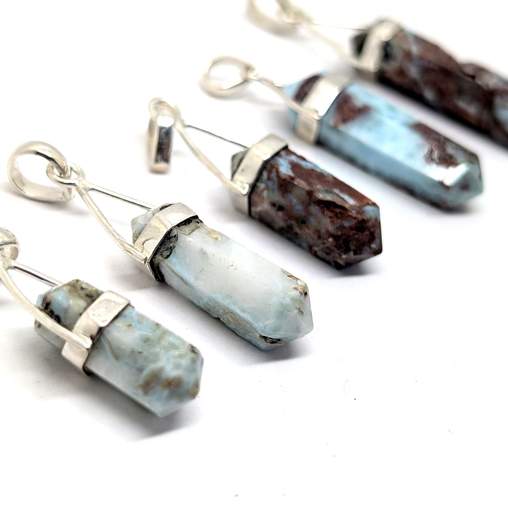 Larimar Silver Point Pendant Double Terminated Crystal