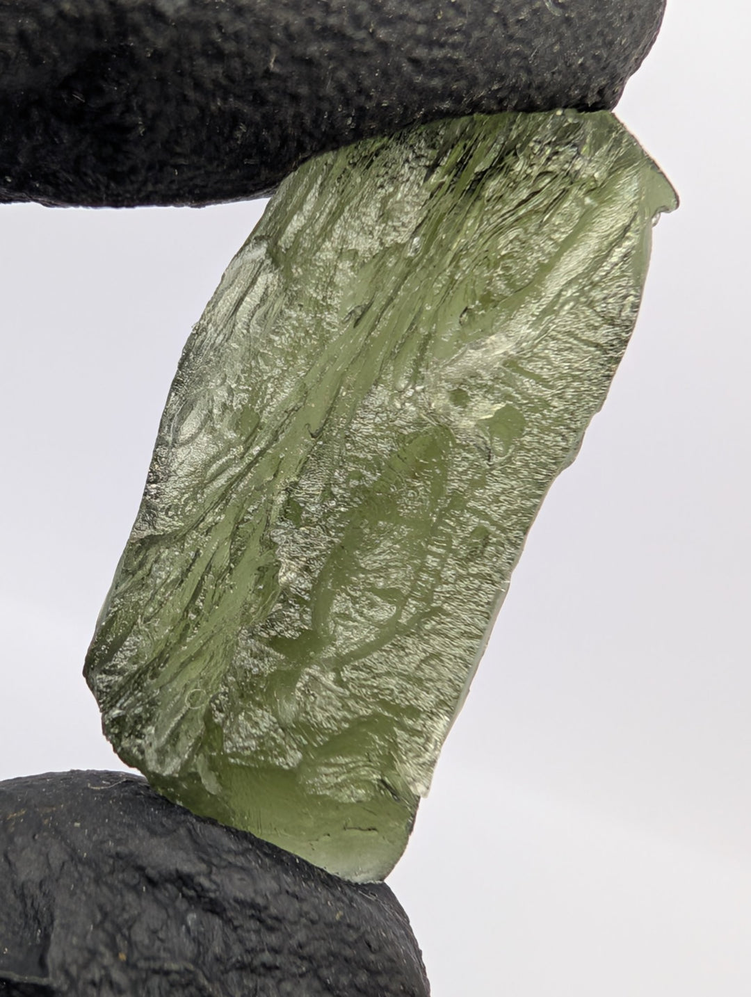 Moldavite Tektite Specimen 4.0g Raw Etched Elongated Czech Glass