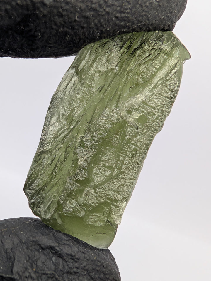 Moldavite Tektite Specimen 4.0g Raw Etched Elongated Czech Glass