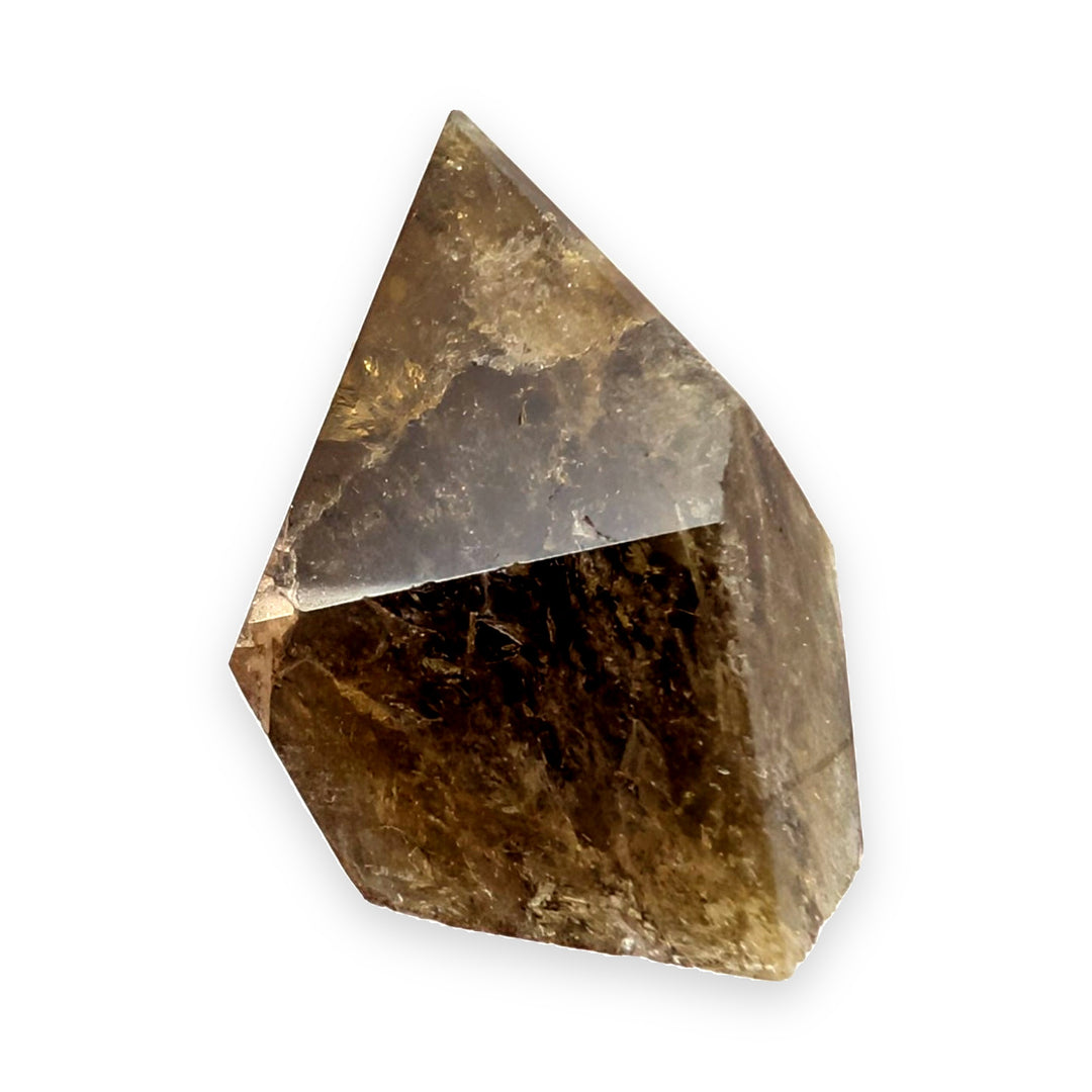 Smoky Golden Healer Quartz Point 25.9g Polished Iron Inclusion Specimen