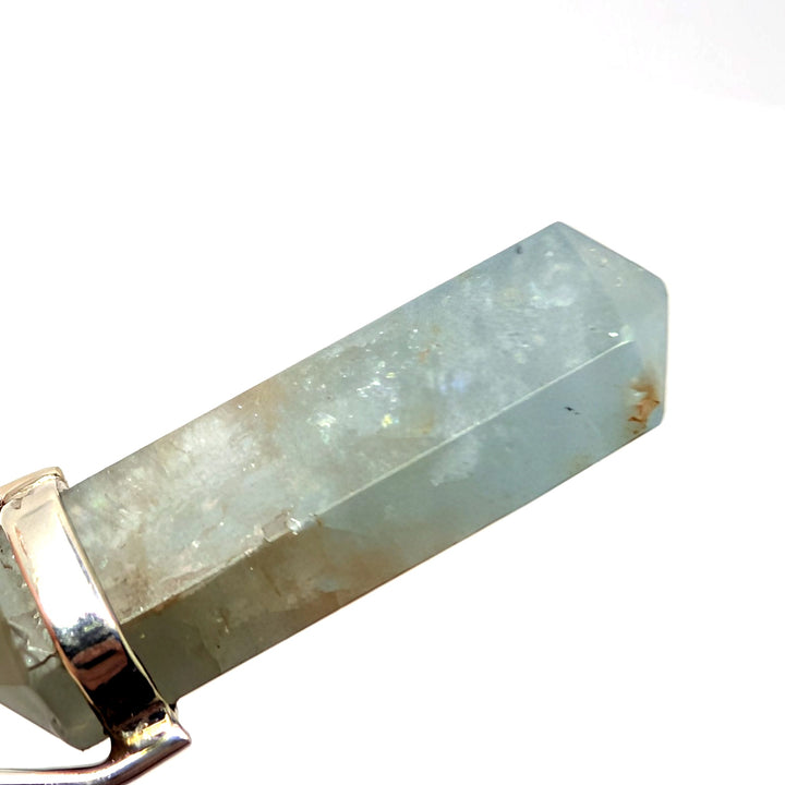 Aquamarine Silver Pendant Natural Point Crystal