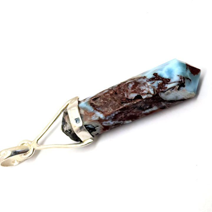 Larimar Silver Point Pendant Double Terminated Crystal