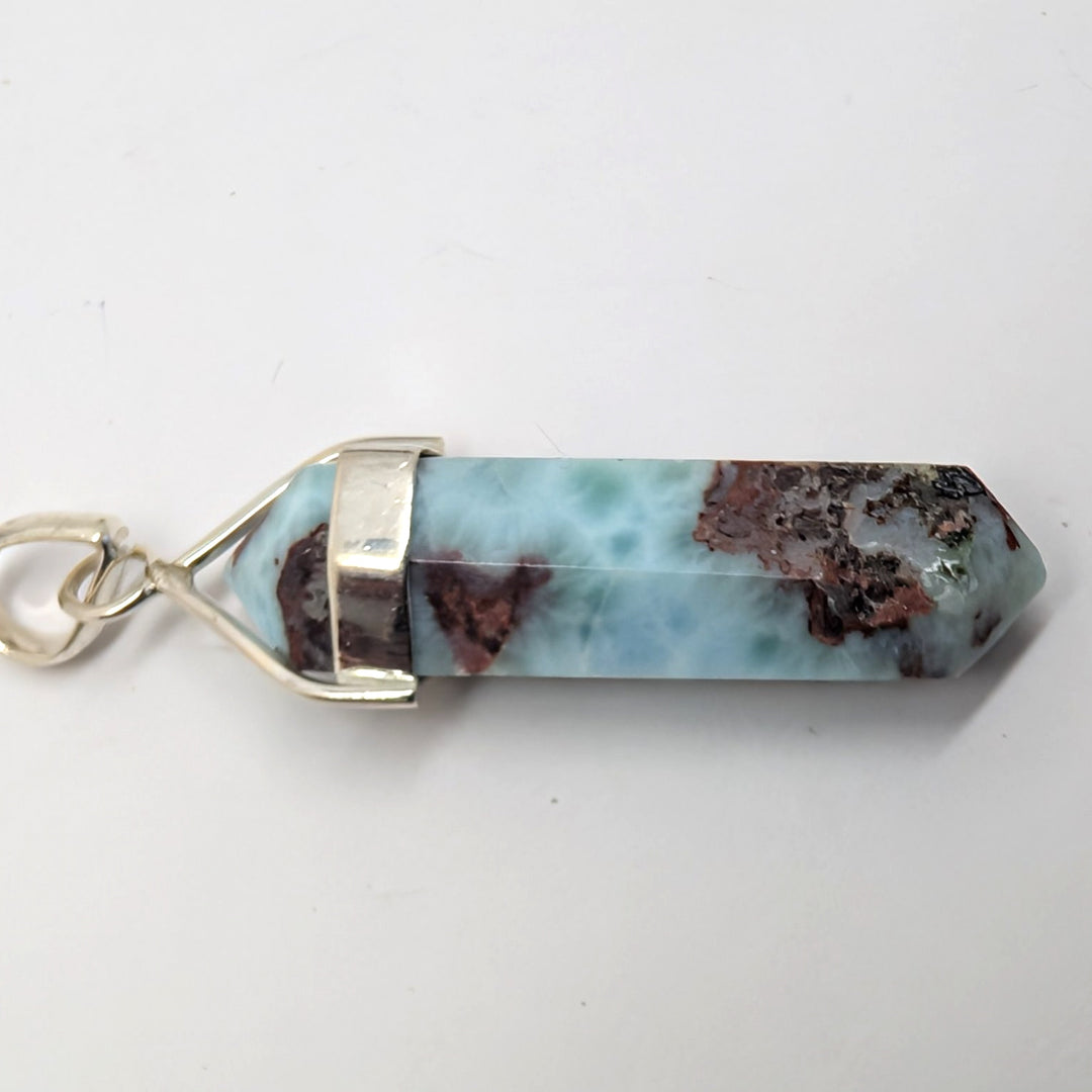 Larimar Silver Point Pendant Double Terminated Crystal