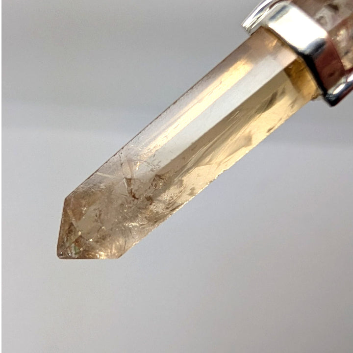 Smoky Citrine Sterling Silver 925 Pendant Hexagonal Point Crystal