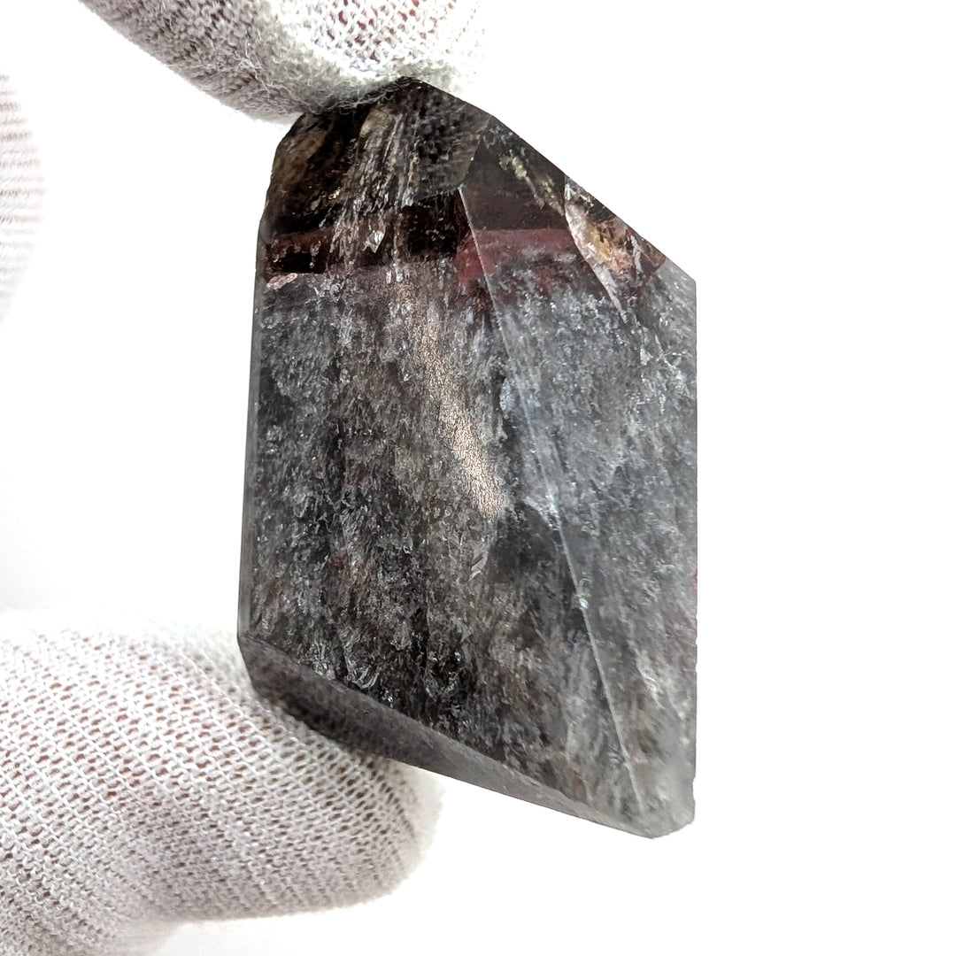 Smoky Black Phantom Quartz Crystal Point 32g Polished Smoky Hematite Inclusion Specimen