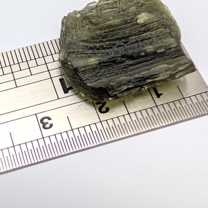 Moldavite Tektite Specimen 4.7g Raw Sculpted Grooved Czech Glass