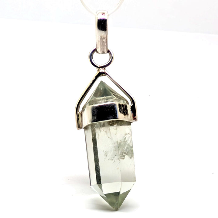 Prasiolite Sterling Silver 925 Pendant Green Quartz Point 3.74g