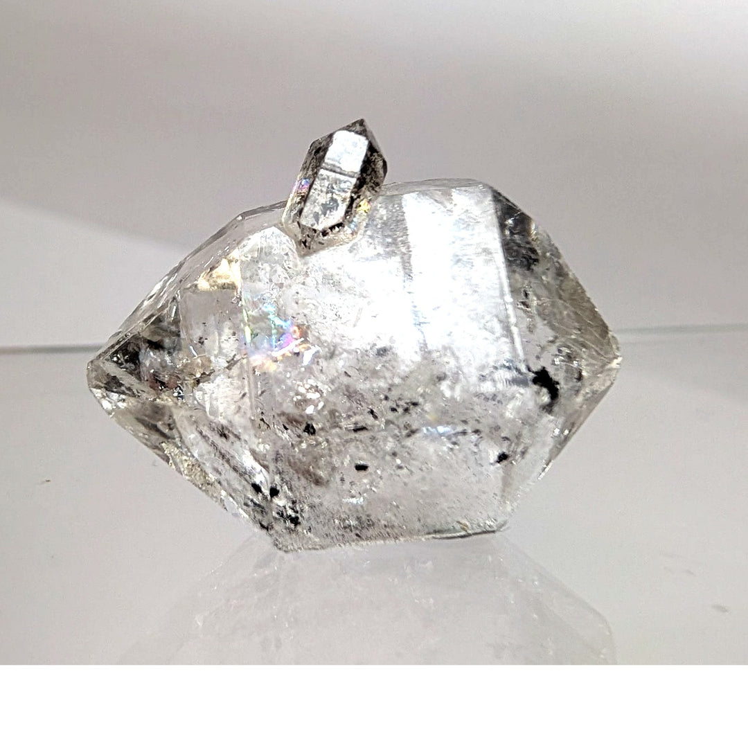 Herkimer Diamond Quartz Cluster with Sidecar Child Crystal 9g Raw Specimen