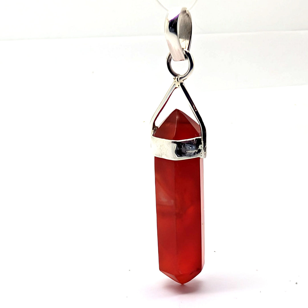 Carnelian Silver Point Pendant Double Terminated Crystal