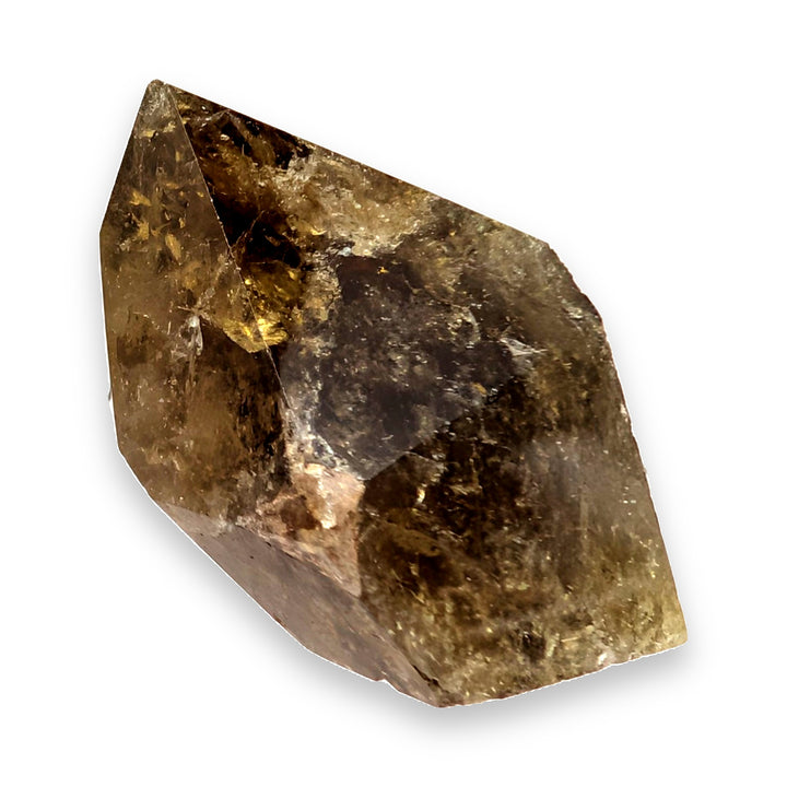 Smoky Golden Healer Quartz Point 25.9g Polished Iron Inclusion Specimen