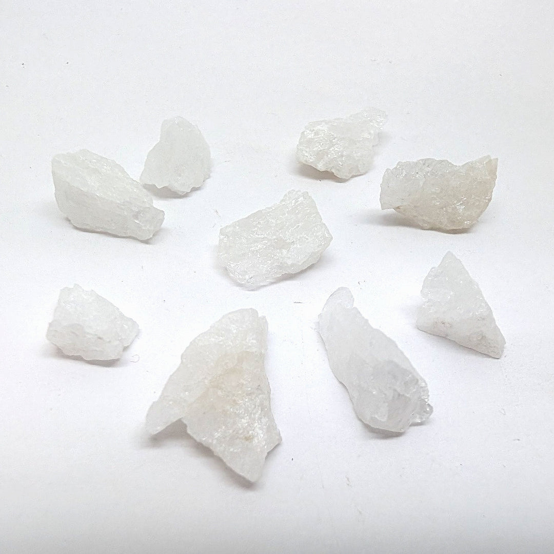 White Azeztulite Raw Crystals Lot 9pcs 12.4g High Frequency