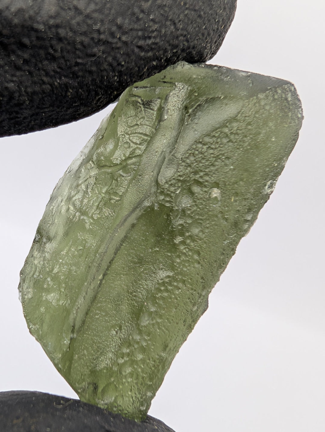 Moldavite Tektite Specimen 4.0g Raw Etched Elongated Czech Glass
