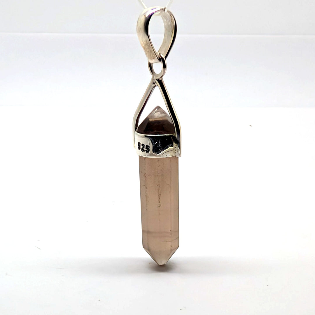 Smoky Quartz Sterling Silver 925 Pendant Hexagonal Point Crystal