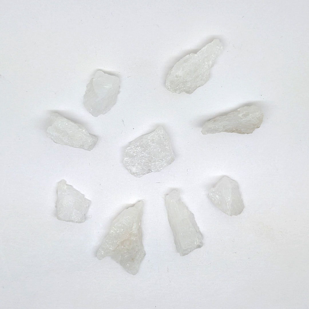 White Azeztulite Raw Crystals Lot 9pcs 12.4g High Frequency